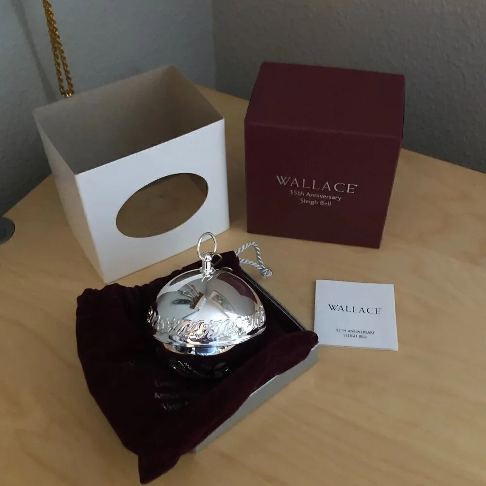Vintage 2005 Wallace Silversmiths Silver Sleigh Bell - 35th Anniversary Edition